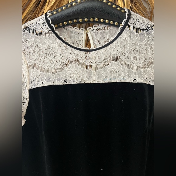 Draper James Black Dress with Cream Lace Detail - Picture 2 of 5